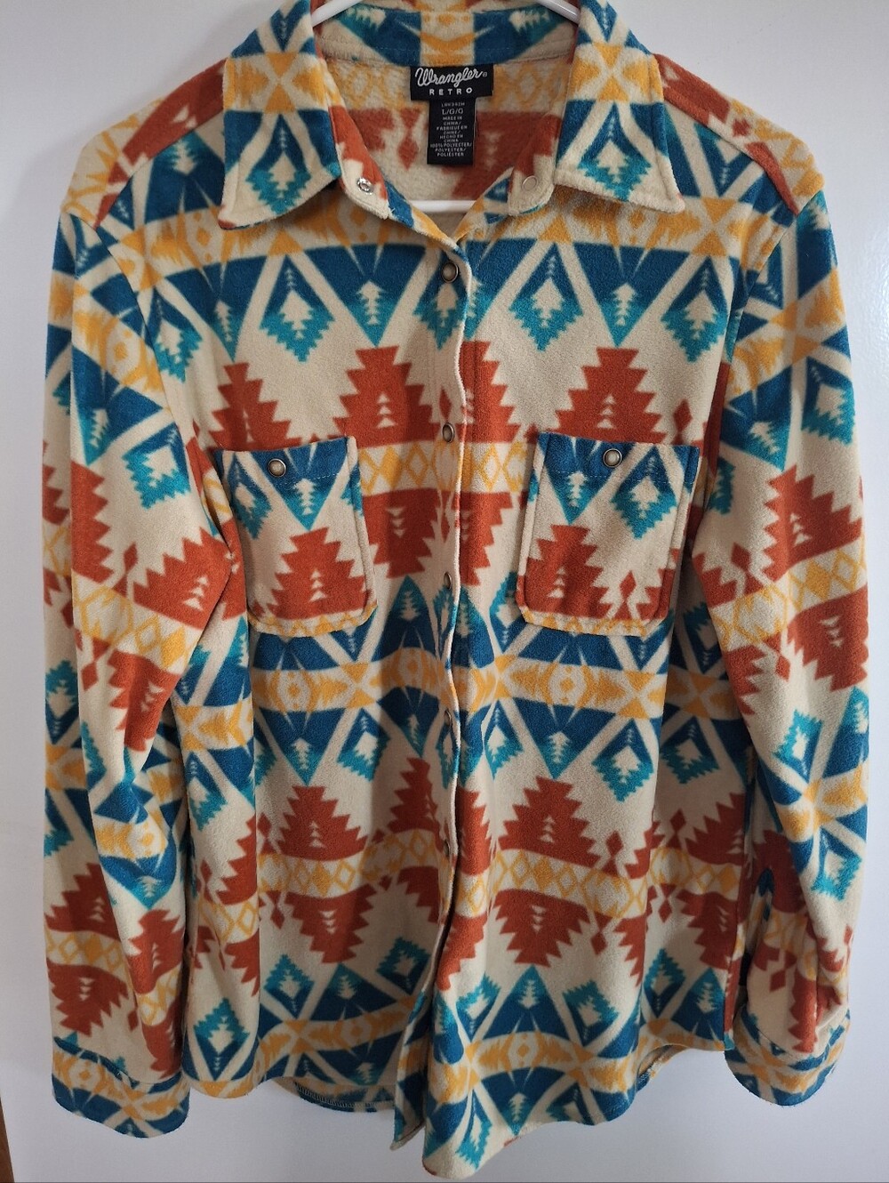 Wrangler Retro Women’s Cream Aztec Fleece Shirt Jacket